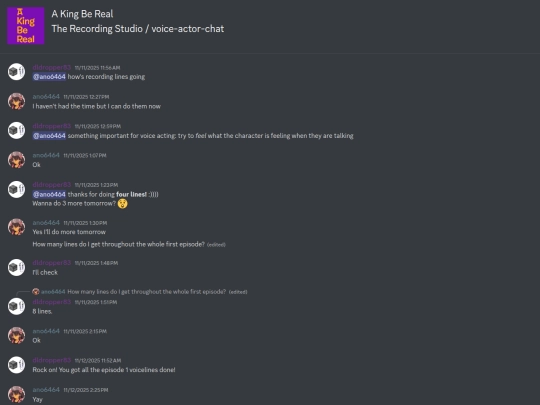 AKBRDiscord/preclose/A King Be Real - The Recording Studio - voice-actor-chat [1431701213614837831] screenshot